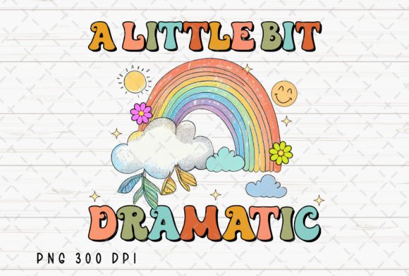 A Little Bit Dramatic Rainbow Retro PNG: Bold Nostalgia for Modern Projects