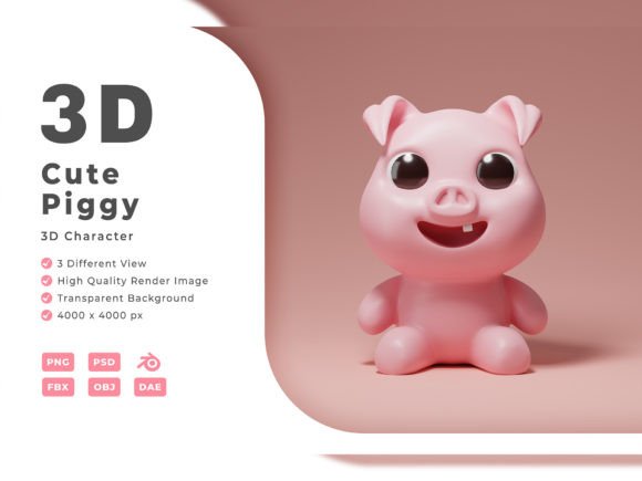 Bring Your Projects to Life with Adorable 3D Piggy Characters