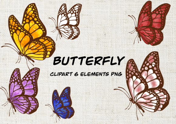 Elevate Your Projects with Colorful Butterfly Clipart