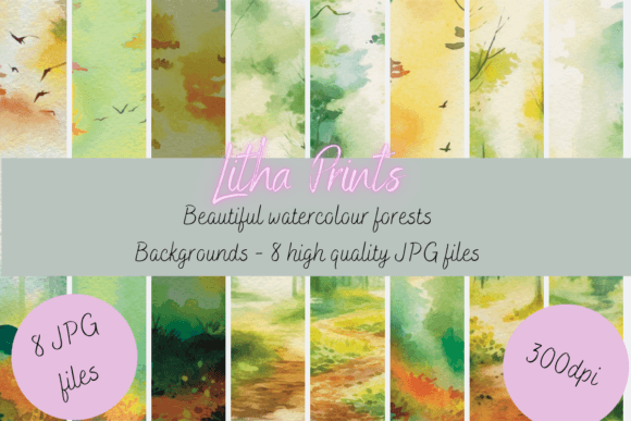 Enchanting Watercolour Forest Backgrounds for Creative Projects