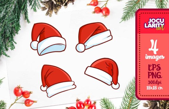 Funny Christmas Hat Doodle Illustration for Creative Projects