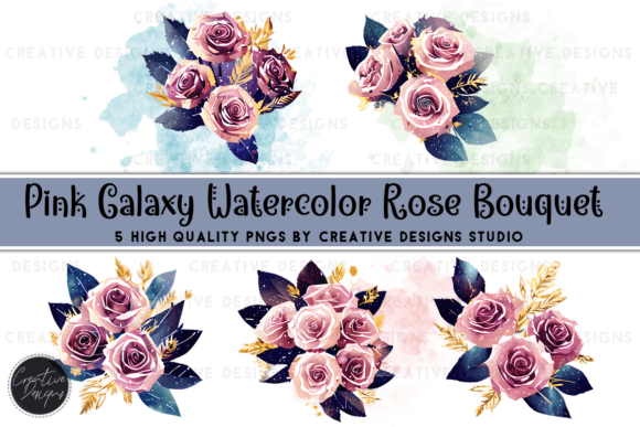 Pink Galaxy Rose Bouquet: A Guide to Using This Graphic Set