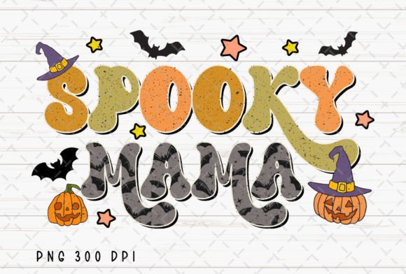 Spooky Mama Retro Halloween Mom PNG: A Vintage Graphic for Modern Creators
