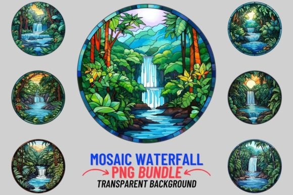 Stained Glass Waterfall 12 PNG Clipart: A Designer's Guide