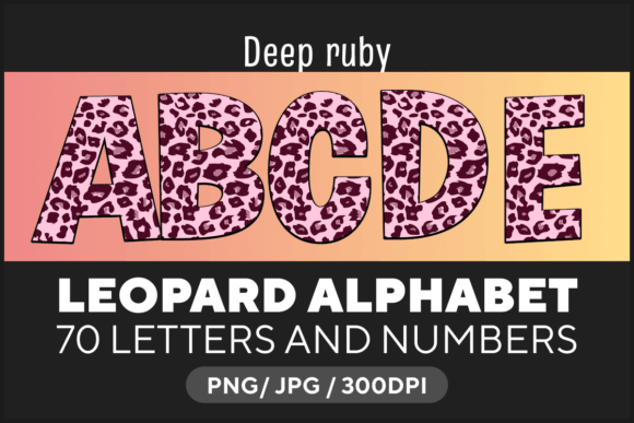 Unleashing the Deep Ruby Leopard Clipart Typeface