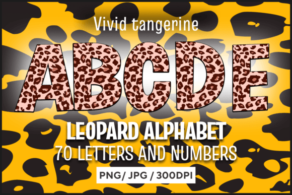 Unleashing Wild Elegance with Vivid Tangerine Leopard Clipart